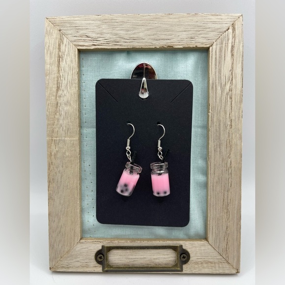 3 for $20 Pink Boba Tea Acrylic Dangle Earrings “You Pick 3” - Picture 1 of 7